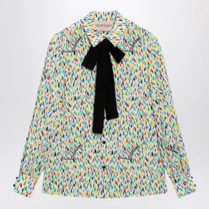 Valentino Multicolored silk blouse with lavallière