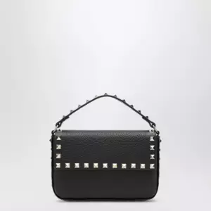 Valentino Garavani Rockstud pouch in grained calfskin leather, black