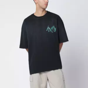 AMIRI Black T-shirt with Flames logo print