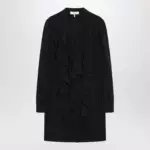 Chloé Black ruffled dress in silk blend