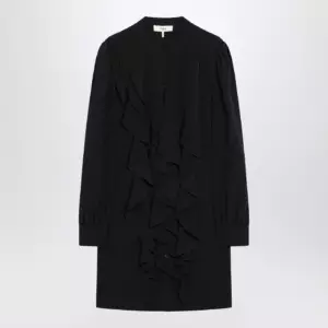 Chloé Black ruffled dress in silk blend