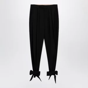 Chloé Black pleated fluid crêpe de chine trousers