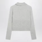 Chloé Light grey wool cardigan with logo