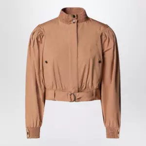 Chloé Ruched short cotton poplin jacket in Reef Shell