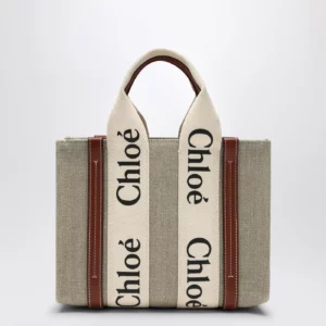 Chloé Woody little bag in beige canvas