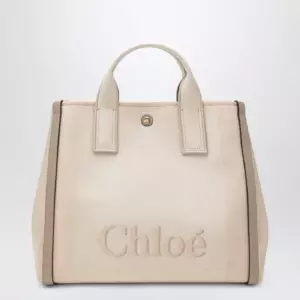 Chloé Carry tote bag in pink beige striped canvas