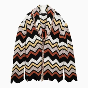 Alanui Cardigan in crochet zig zag multicolore