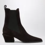 Paris Texas Bettina suede boots in chocolate brown