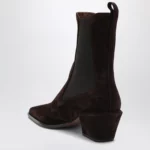 Paris Texas Bettina suede boots in chocolate brown