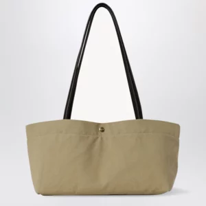 The Row Idaho cotton canvas crossbody bag in clay and brown