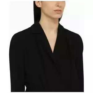 Dries Van Noten Black wool-blend dress with drape