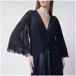 Alberta Ferretti Long semi-transparent blue dress in viscose