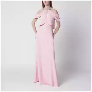 Alberta Ferretti Long pink off-shoulder dress