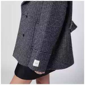 Calvin Klein Grey double-breasted houndstooth coat