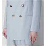 Alberta Ferretti Light blue double-breasted tweed jacket