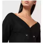 Alberta Ferretti Black wool V-neck jacket