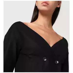 Alberta Ferretti Black wool V-neck jacket