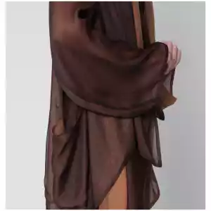 Alberta Ferretti Brown cape in silk organza