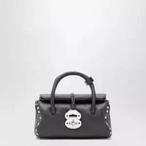 Zanellato Dotta Baby black grained leather bag