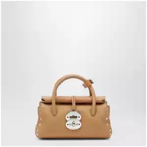 Zanellato Dotta Baby amaretto grained leather bag