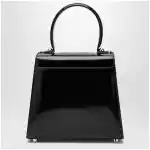 Ferragamo Small black leather top-handle bag with Gancini closure