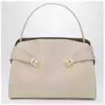 Ferragamo Ivory and ochre leather Hug Soft L handbag