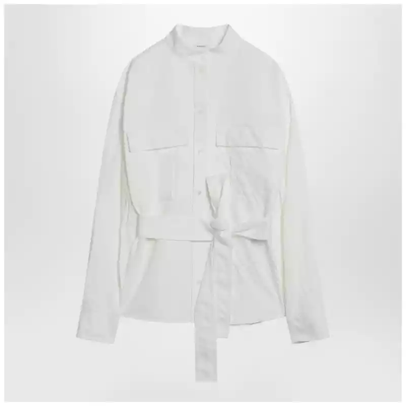 Ferragamo White belted shirt in cotton blend
