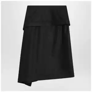 Ferragamo Asymmetric black skirt with basque