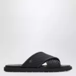 Ferragamo Black Gancini ornament sandal