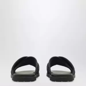 Ferragamo Black Gancini ornament sandal
