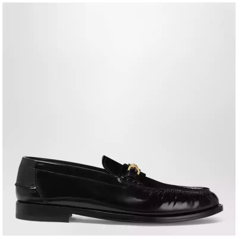 Versace Black leather Medusa 95 loafers