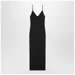Versace Black knitted midi dress