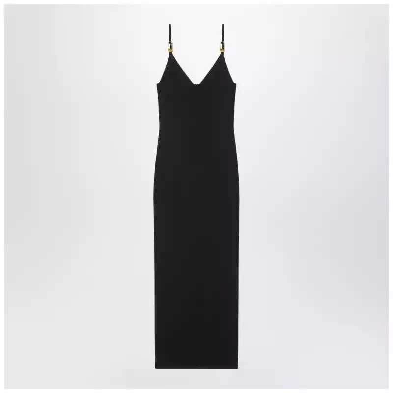 Versace Black knitted midi dress