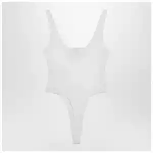 Versace White high-cut bodysuit with embroidered logo