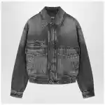 Versace Grey denim blouson jacket