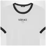 Versace White/black stretch viscose jersey T-shirt
