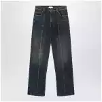 Versace Straight-leg stonewashed cotton denim jeans in blue