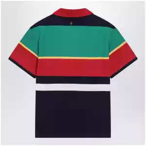 Versace Color-block striped cotton polo T-shirt