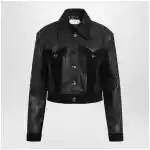 Versace Slim black leather blouson