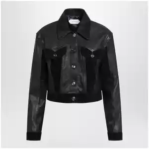 Versace Slim black leather blouson
