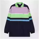 Versace Color-block striped long-sleeve cotton mini dress