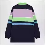 Versace Color-block striped long-sleeve cotton mini dress