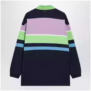 Versace Color-block striped long-sleeve cotton mini dress