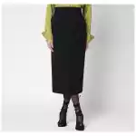 Dries Van Noten Black wool and mohair midi skirt