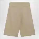 The Row Sand-colored cotton and cashmere Bermuda shorts