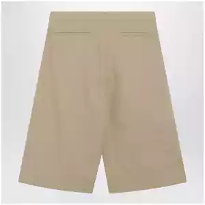 The Row Sand-colored cotton and cashmere Bermuda shorts