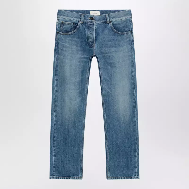 The Row Fima low-rise straight-leg cotton jeans in indigo