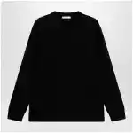 The Row Black cotton crew-neck sweater