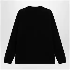 The Row Black cotton crew-neck sweater
