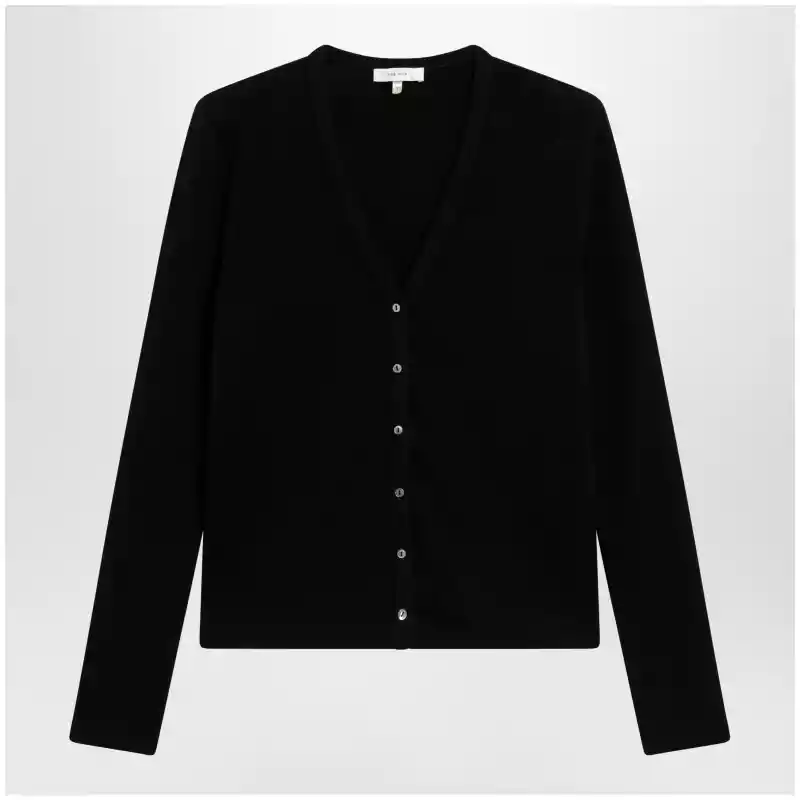 The Row Black cotton cardigan